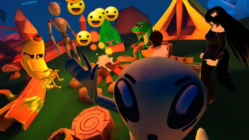 VRChat meeting with 100 Avatars